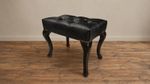 Chesterfield Stool NERO by Atelier - Real Leather Black Handmade