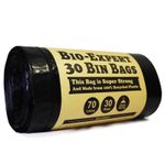 70L Drawstring Bin Liner Bags Black Super Strong 156G Recycled Refuse Sacks