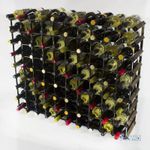Cranville wine rack storage 90 bottle dark oak stain wood and metal assembled