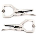 2-Piece Set 7" Automatic Self Adjusting C Clamp Locking Pliers with Pads