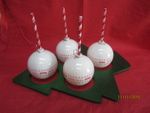4 WHITE Smirnoff Gordons Captain Morgan cocktail drinks bauble cup & straws 