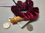 Stash Scrunchies.  Hair scrunchies with hidden zip storage.