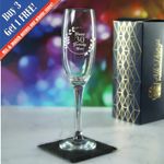 Personalised Engraved  Champagne Flute Happy 30th Birthday Wreath, Gift Boxed