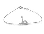 18K White Gold Lab Grown Diamond Arabic Alphabet Bracelet 0.07ct