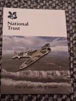 National Trust THE WHITE CLIFFS OF DOVER Spitfire Charity  Pin Badge Free Post