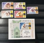 Dominica Silver Jubilee 1977 MINISHEET + STAMP SET MNH