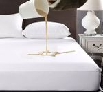 Non-Noisy Waterproof Mattress Protector Fitted Double Bed Cover Anti Allergy Bed