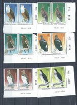 Zimbabwe stamps.  1984 Birds of Prey MNH corner pairs SG 647 - 652   (AS467)