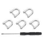 5Pcs 0.32"x0.35" Shackle Screw D Rings U Shape D-Rings Silver