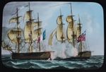 ROYAL NAVY SEA BATTLES 1798 CAPTURE OF L'IMMORALITE Magic Lantern Slide C1890