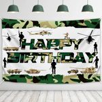 Camouflage Military Birthday Party Backdrop, 180x110cm Army Theme