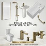 1700mm L Shaped Bath, Panel,Brushed Brass Screen,Toilet,Basin,Waste,Bathroom Set