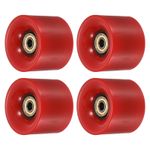 4 Pack 60mm Long board Wheels with Bearings Skateboard Wheel 80A Red Golden