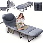 Single Foldable Folding Bed & Mattress Guest Bed Heavy Duty Portable Large Bed