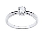 925 Sterling Silver 0.50ct Simulated Diamond Solitaire Engagement Ring size J-U