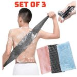 3X Bath Exfoliating Back Strap Scrub Shower Towel Blissal Shower Scrub Cloth