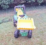 John Deere Pedal Ride-On Tractor with Front Loader Scoop & Trailer