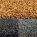 Heavy Duty Coir Matting Tough Door Mat Natural Black Grey Entrance Matting 17mm