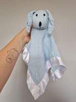 ADEN & AND ANAIS Blue MUSLIN & SATIN Bunny COMFORTER BLANKIE