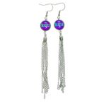 The Beatles Inspired Purple Blue Tassel Earrings