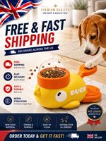 Dog Snack Dispenser Toy Interactive Slow Feeder Puzzle Duck Design UK