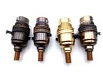 Switched lamp holder B22 large bayonet cap in 4 finishes with M10 brass thread