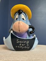 Disney Eeyore "Saving for a Rainy Day" Piggy Bank Money Box w/ Coin Slot