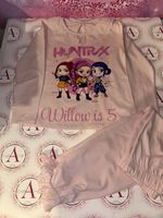 PERSONALISED HUNTRIX KPOP FRILL BIRTHDAY PYJAMA - WHEN I WAKE UP ILL BE KIDS PJS