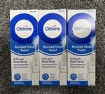 3 x 10ml Otrivine Blocked Nose Relief Nasal Spray - Metered Dose Lasts 10 Hours