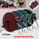 Wide Bungee Cord 1 2 3 4 5M Long Elastic Luggage Straps Rope with Hooks Clips