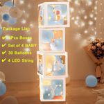 Transparent Balloon Box 4PC Letter Cube Baby Shower Wedding Birthday Party Decor