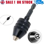 1/4" Shank 0.3-6.5 Hex Keyless Drill Chuck Screwdriver Bit Impact Driver Adaptor
