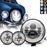 7" LED Headlight + 4.5" Fog Lights For Harley Davidson Electra Glide Motorcycle