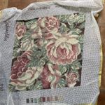 Completed finished  Cross Stitch floral flowers  Tapestry pinks 32 x 32cm