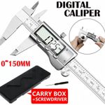 METAL 6 INCH DIGITAL VERNIER CALIPER 150MM STAINLESS STEEL MICROMETER ELECTRONIC