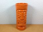 Tiki Farm KonTiki Ceramic Mug Cup Orange Tucson AZ Squid Totem Face Kon Tiki