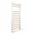 QLS Wooden Gymnastics Ladder Gym Ladder 195x80 cm White Frame Beech Wood Rungs