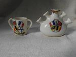 CRESTED CHINA UDDER VASE TYG 1914 EUROPEAN WAR UNITED WE STAND ENGLEFIELD GREEN