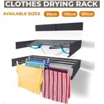 Clothes Drying Rack Wall Mounted Foldable Black Laundry Airer Dry Storage Racks