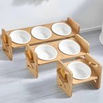 Single/Double/Triple Bowl Pet Dog Cat Feeder Elevated Raised Stand Feeding Food
