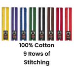 Knockout Sports Coloured with White Stripe Grading Belts Martial Arts Jiu-Jitsu