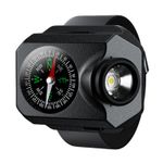 LED Rechargeable Wrist Band Flashlight Compass Outdoor Hiking Wrist Torch