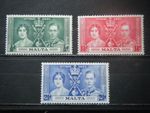 Malta KGVI 1937 Coronation Issue SG214-216 UM/MNH