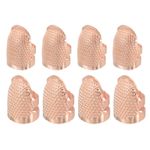 Sewing Thimble, Finger Protector for Hand Sewing, Rose Gold, 2 Sizes, 8 PCS