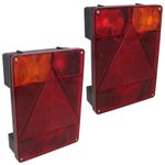 Pair Trailer Lights Radex for Ifor Williams & Indespension Lamp 5 Pin Plugs