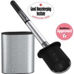 MooStar Toilet Brush, Soap Dispensing Silicone Toilet Brush Stainless steel
