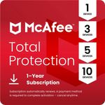 McAfee Total Protection 1, 3, 5, & 10 Device 1 Year Auto-Renewal - Digital  