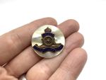 WW1 ROYAL ARTILLERY MOTHER OF PEARL BRASS & ENAMEL SWEETHEART BROOCH
