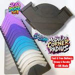 The Quick swap Corner radius router Jig Templates 5mm to 80mm sizes 20 pc set