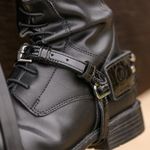 Black Patent Leather Spur Straps - Pair